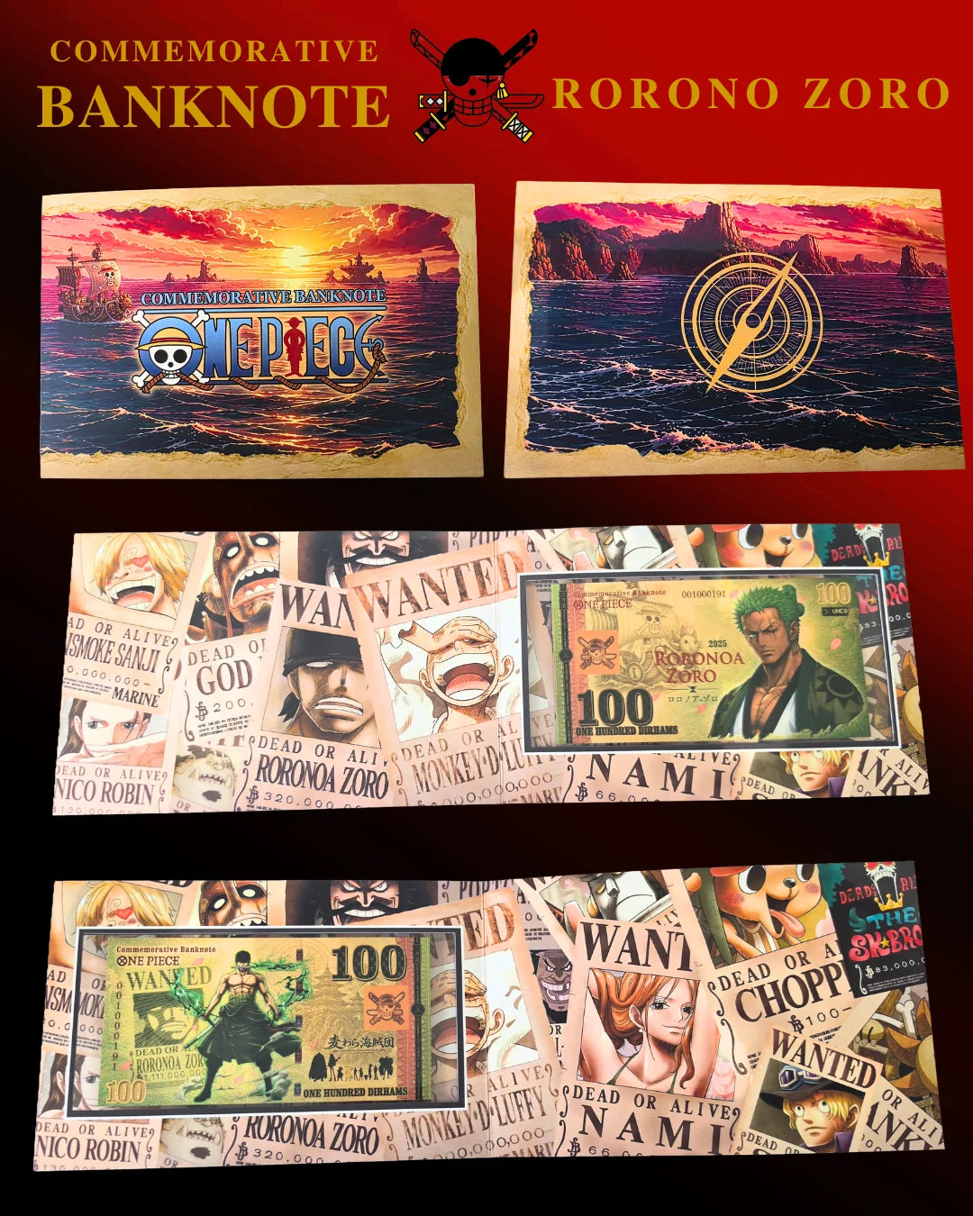 Roronoa Zoro - 100 Dirhams (Unique Collectable Banknote)