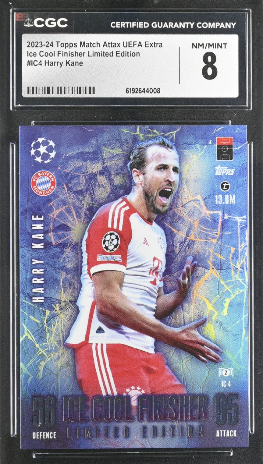 *Limited* Harry Kane,  IC4, Match Attax UEFA Extra Ice Cool Finisher, CGC 8