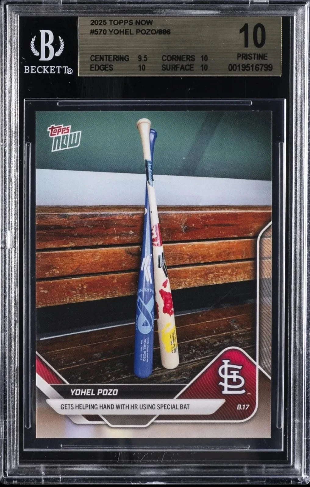 2025 Topps Now #570 Yohel Pozo, limited to 886 copies BGS Pristine 10