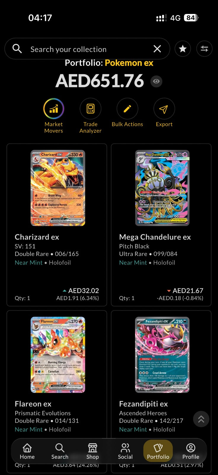 176 Pokémon EX double rare sleeved NM