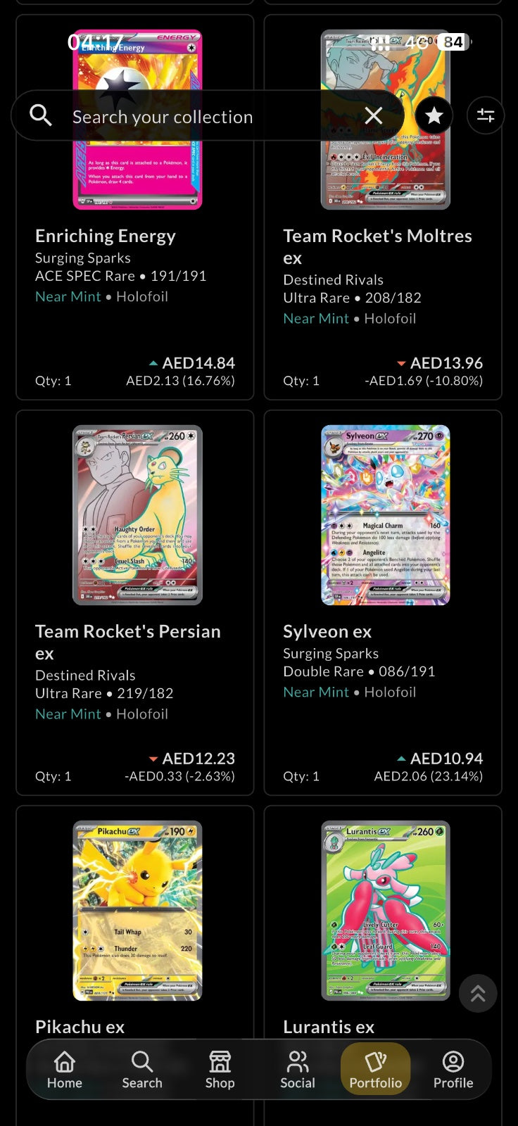 176 Pokémon EX double rare sleeved NM