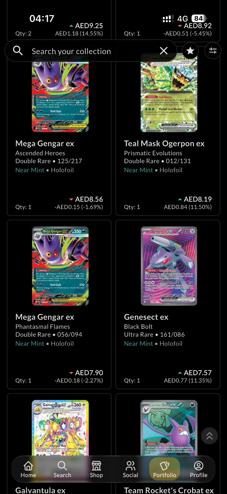 176 Pokémon EX double rare sleeved NM