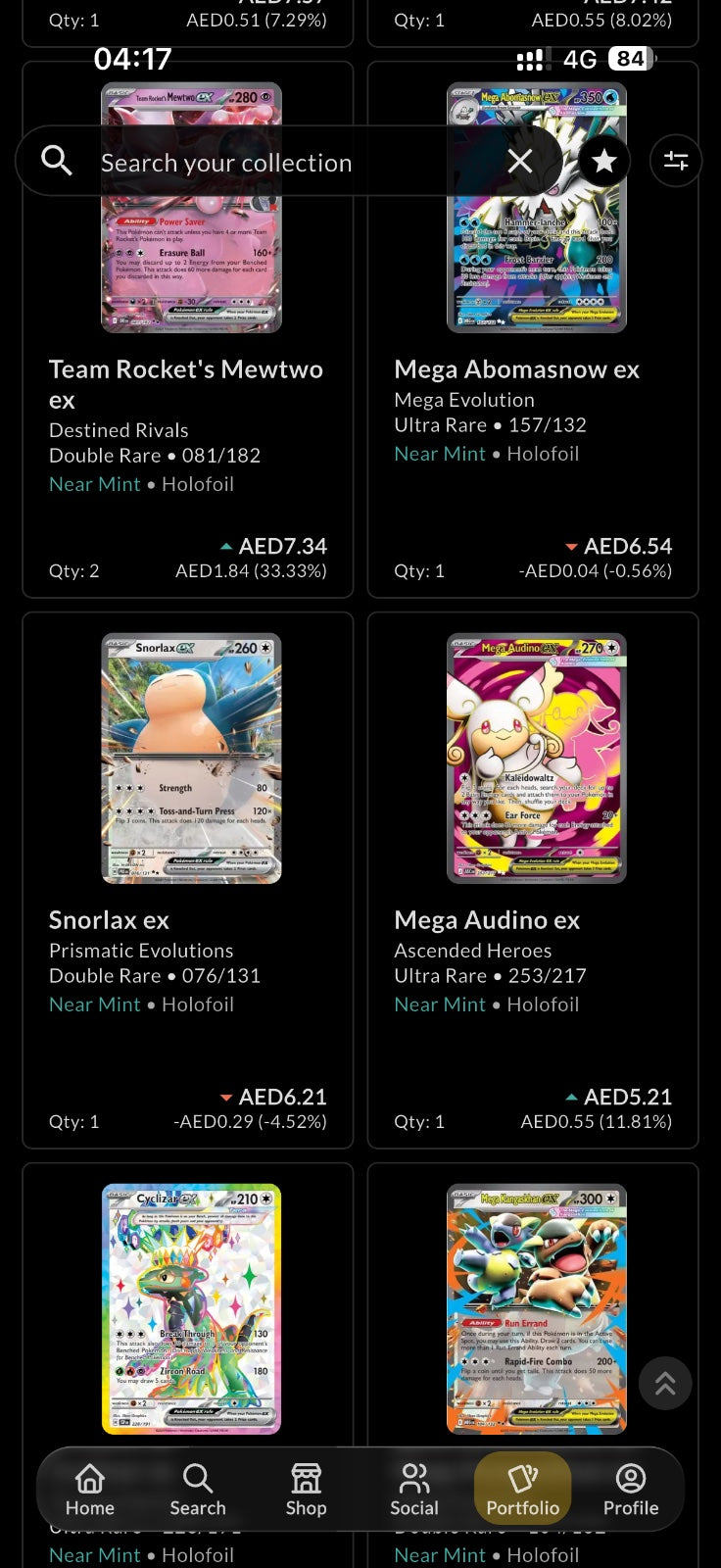 176 Pokémon EX double rare sleeved NM