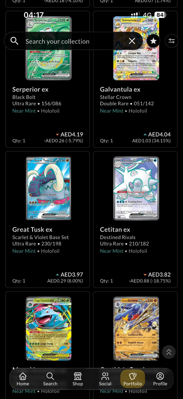 176 Pokémon EX double rare sleeved NM