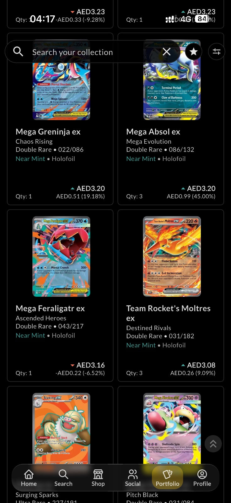 176 Pokémon EX double rare sleeved NM