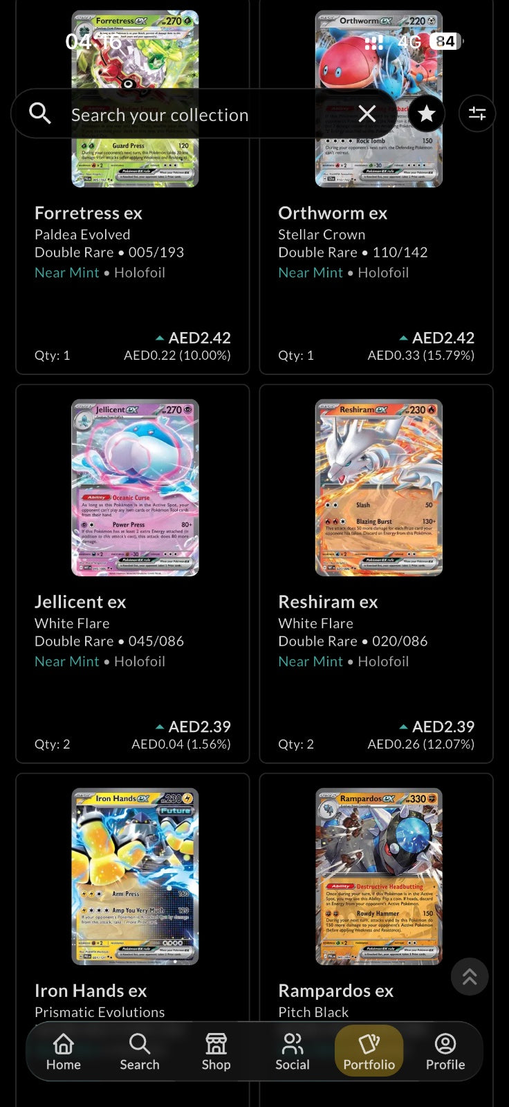 176 Pokémon EX double rare sleeved NM