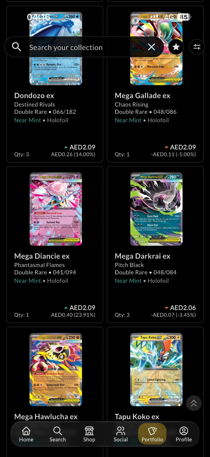 176 Pokémon EX double rare sleeved NM
