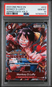 2023 One Piece English #012 Monkey D. Luffy, Winner Pack Vol. 5 PSA 10