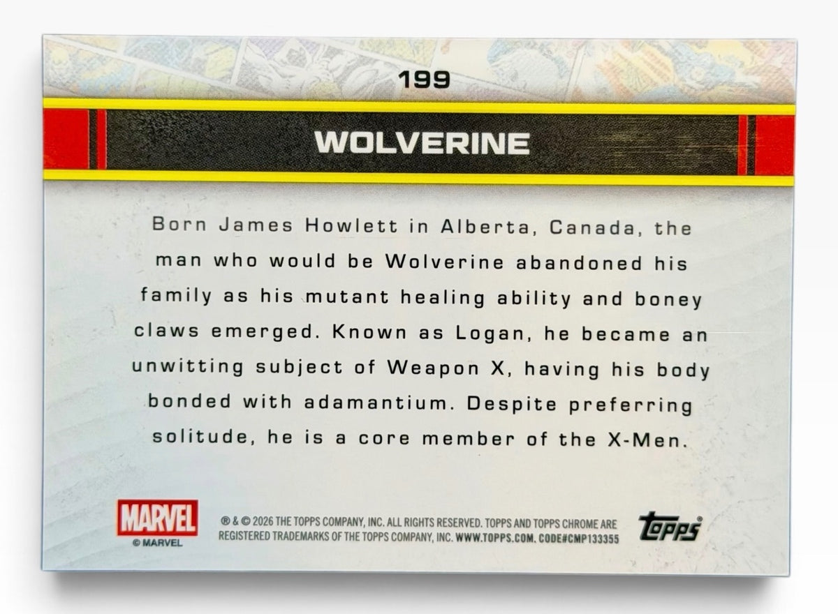 2026 Topps Chrome Marvel Wolverine Web Refractor /399