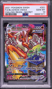 Blaziken VMAX (Alternate Art Secret) 201/198 (Chilling Reign) — PSA 10
