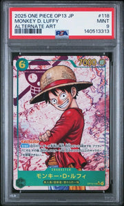 2025 Japanese One Piece OP13 #118 Monkey D. Luffy Alternate Art PSA  9