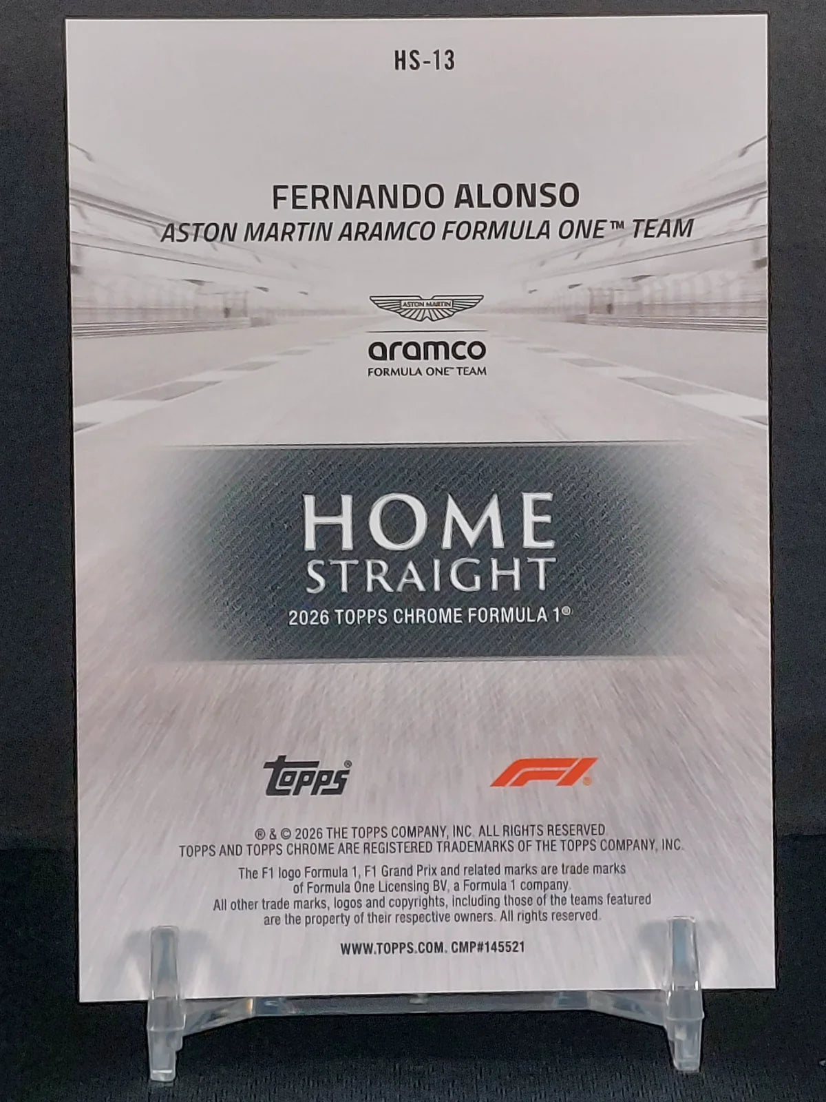 FERNANDO ALONSO #HS-13 - 2026 Topps Chrome F1, Home Straight