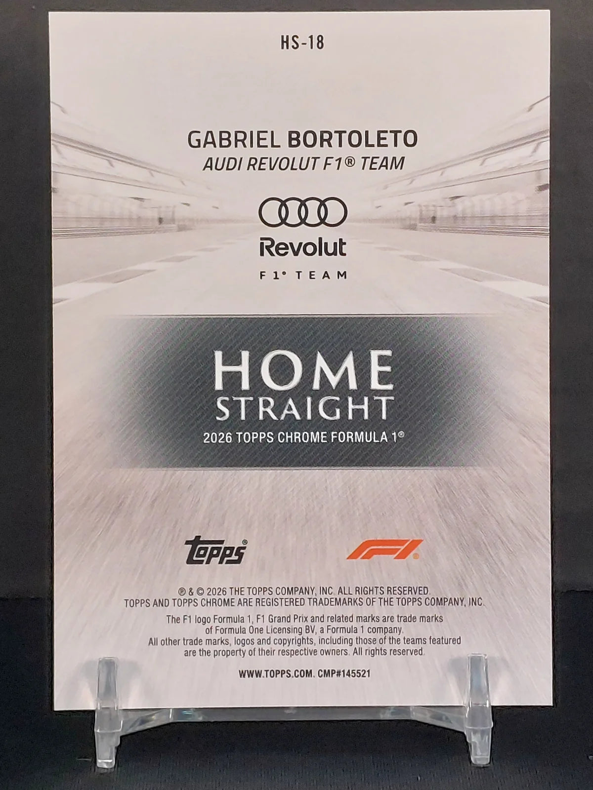 GABRIEL BORTOLETO #HS-24 - 2026 Topps Chrome F1, Home Straight