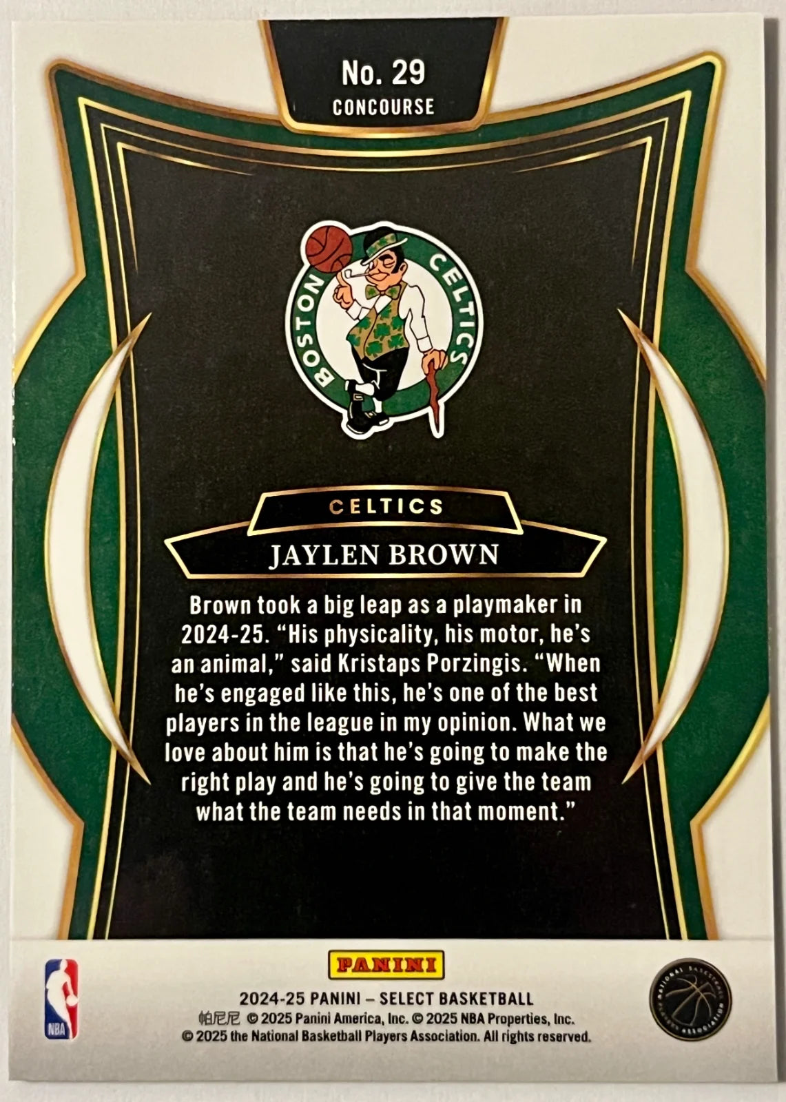2024-25 Panini Select Jaylen Brown - Concourse #29 Blue