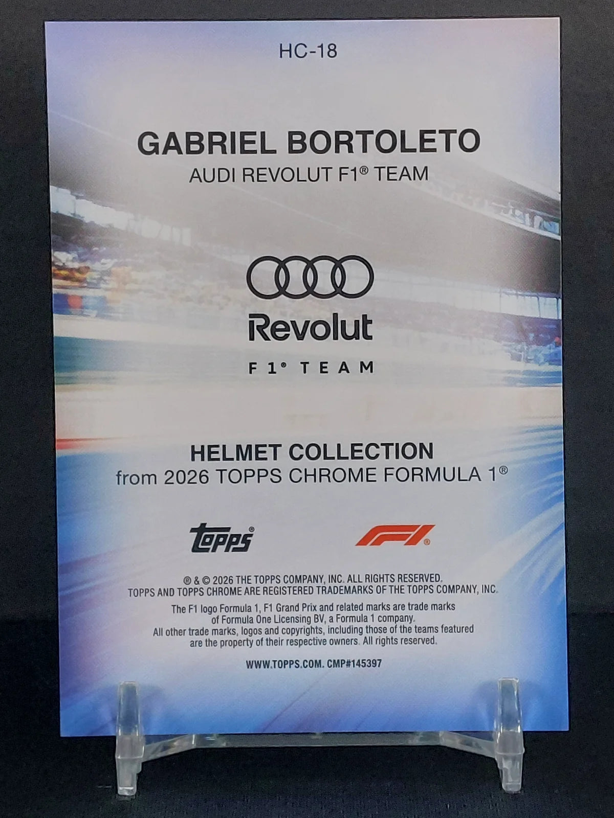 GABRIEL BORTOLETO #HC-18 - 2026 Topps Chrome F1, Helmet Collection