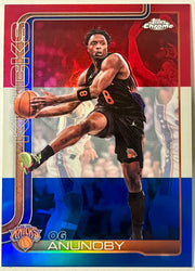 2025-26 Topps Chrome Update Series OG Anunoby #43 Red White & Blue Refractor RC