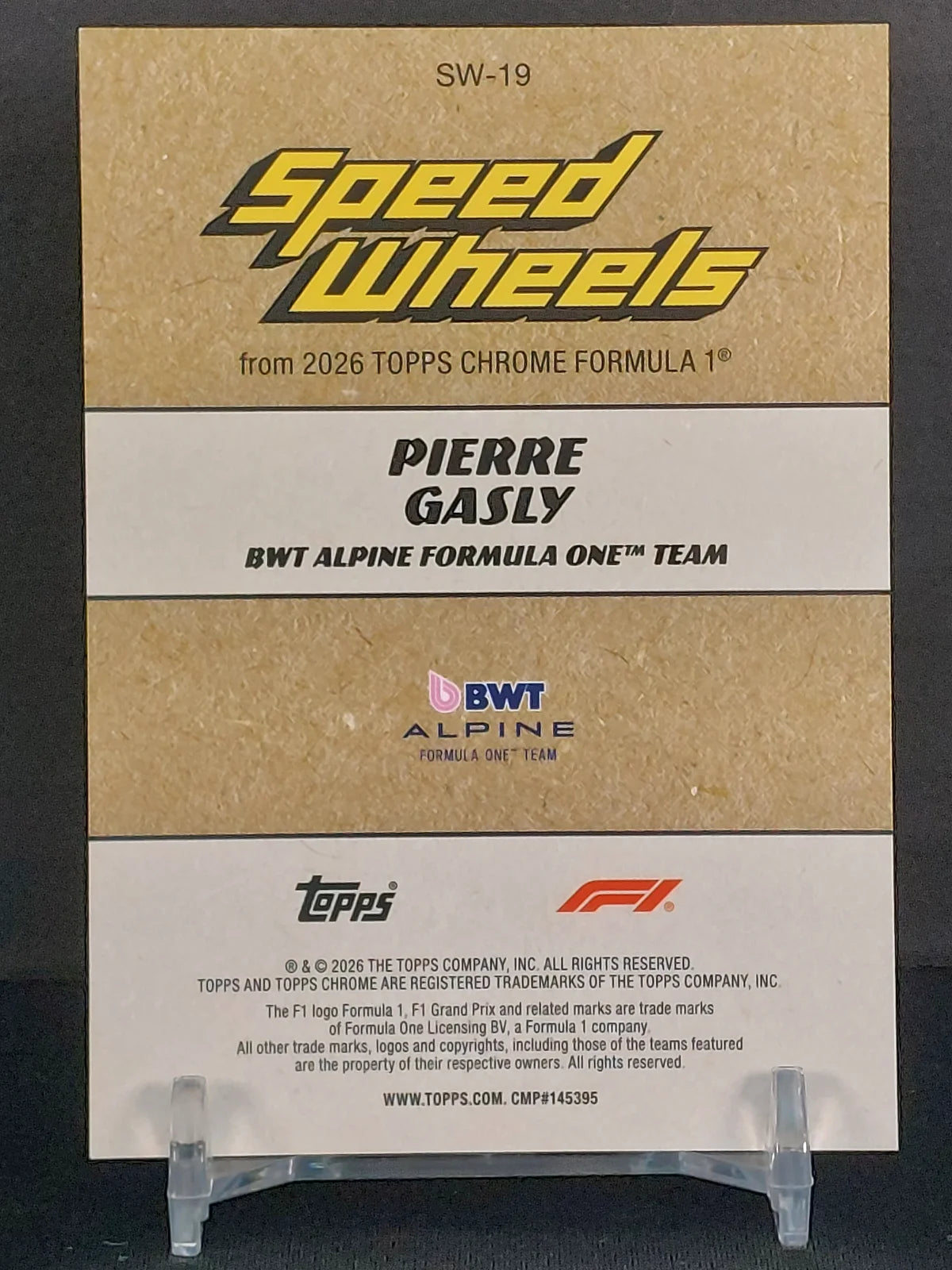 PIERRE GASLY #SW-19 - 2026 Topps Chrome F1, Speed Wheels