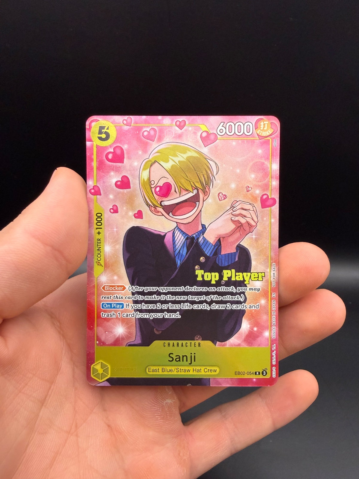 Sanji top player  flame flame eb02-54 gradable- one piece card