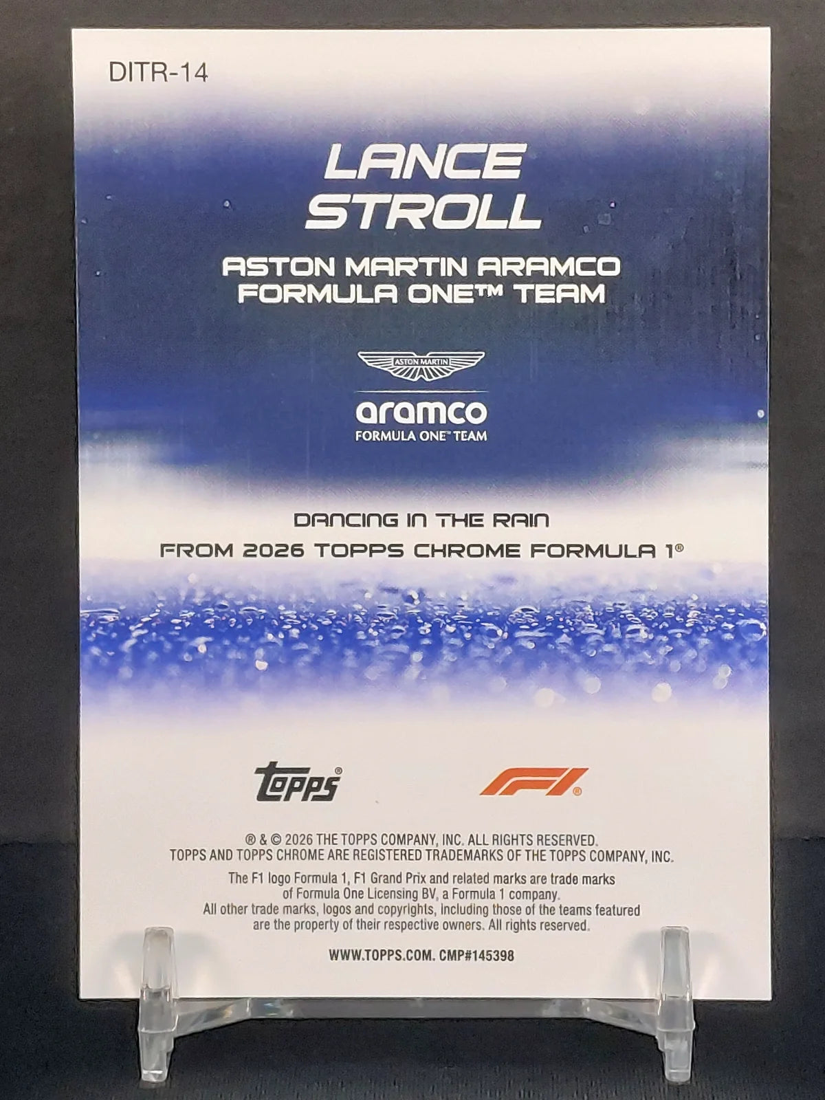LANCE STROLL #DITR-14 - 2026 Topps Chrome F1, Dancing In The Rain