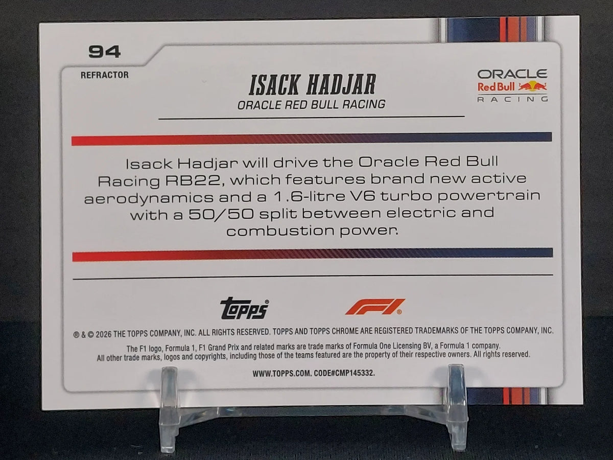 ISACK HADJAR #94 - 2026 Topps Chrome F1, F1 Car Refractor