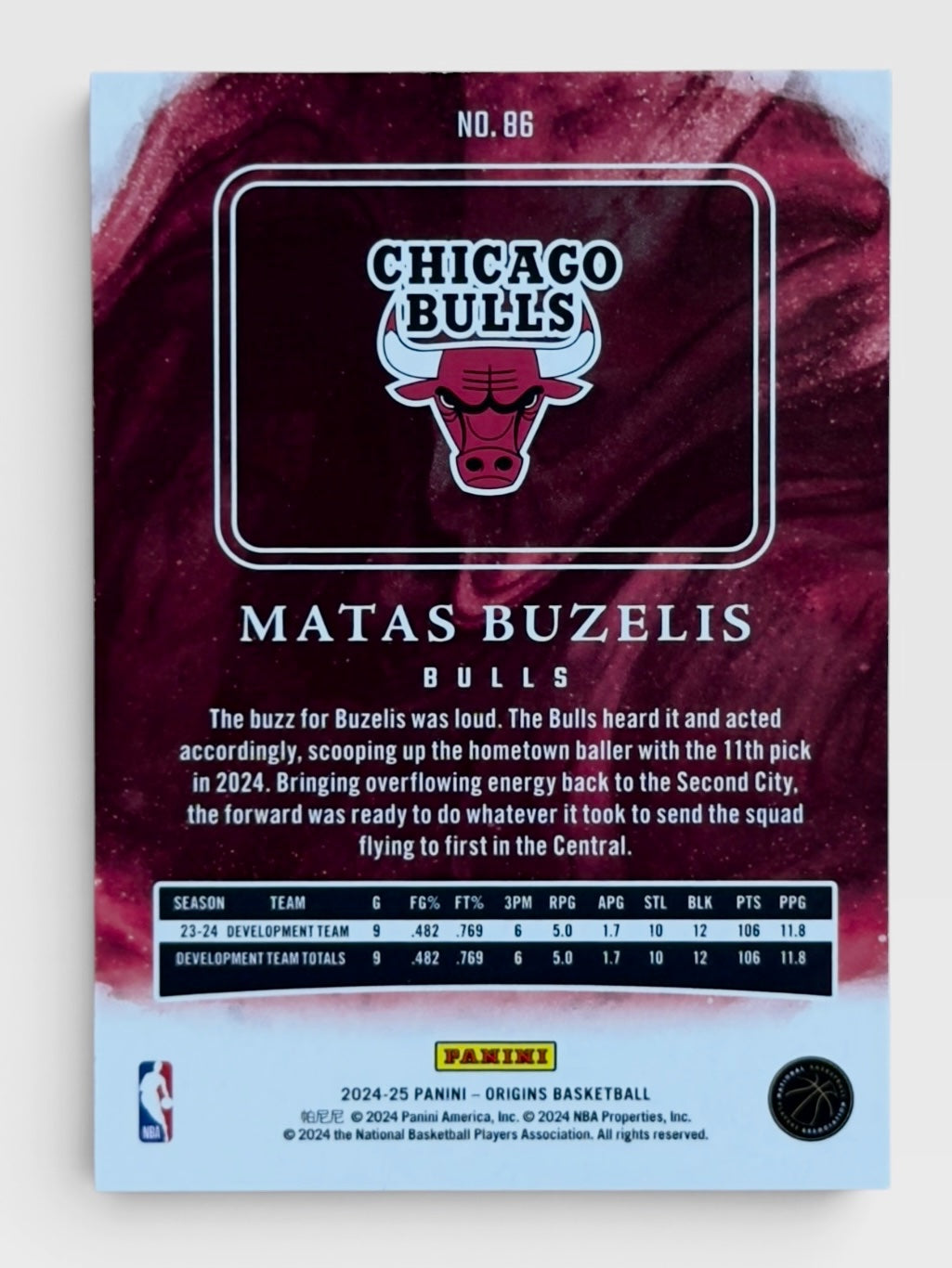 2024-25 Panini Origins Matas Buzelis Rookie Card