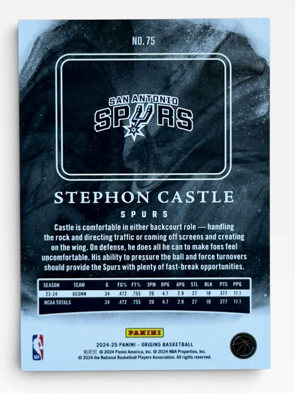 2024-25 Panini Origins Stephon Castle Rookie Card