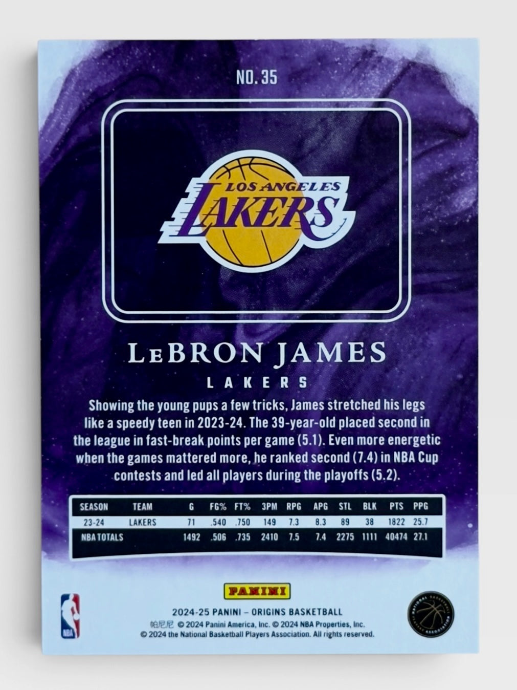 2024-25 Panini Origins LeBron James Basketball