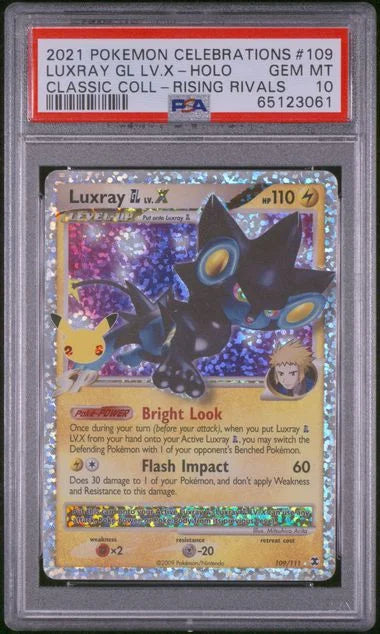 Luxray GL LV.X 109/111 (Celebrations: Classic Collection) — PSA 10