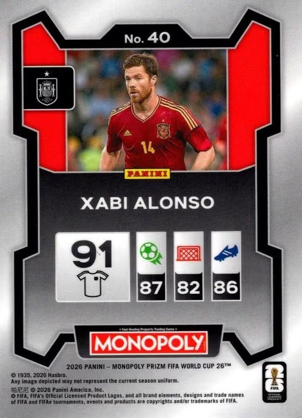 Panini Prizm Monopoly FIFA World Cup 2026 #40 Xabi Alonso Spain Base