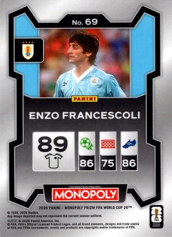 Panini Prizm Monopoly FIFA World Cup 2026 #69 Enzo Francescoli Uruguay Base