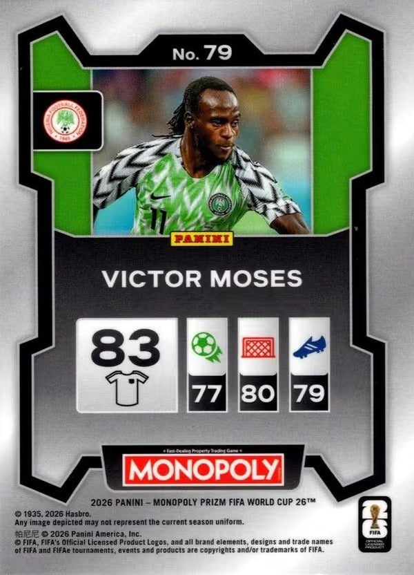 Panini Prizm Monopoly FIFA World Cup 2026 #79 Victor Moses Nigeria Base