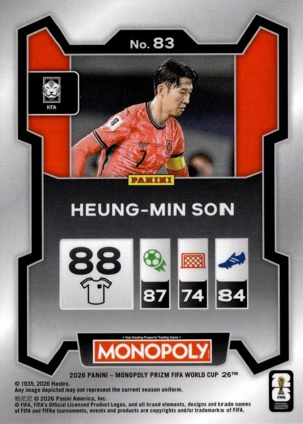 Panini Prizm Monopoly FIFA World Cup 2026 #83 Heung-Min Son Korea Republic Base