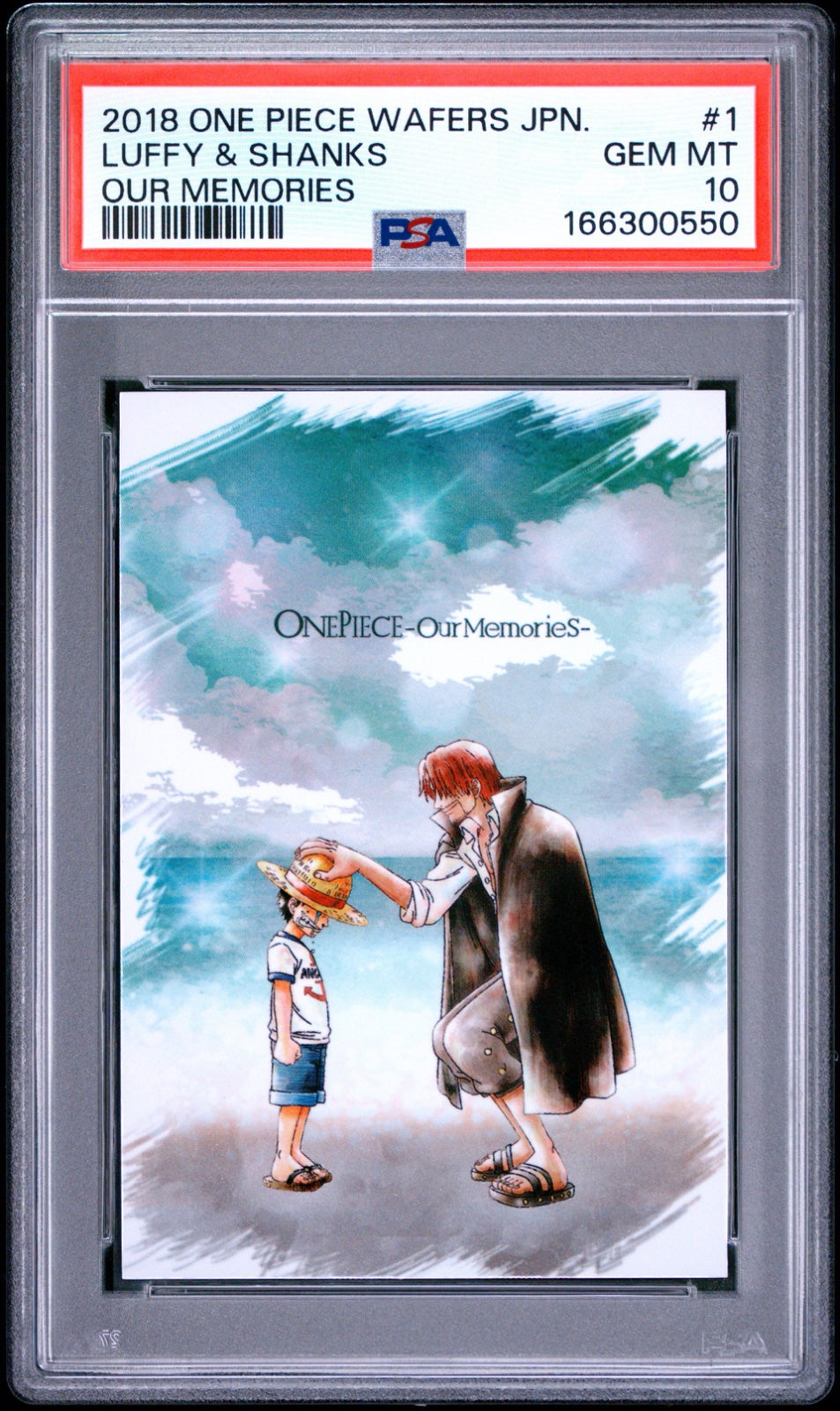 Monkey D Luffy and Shanks - One Piece Wafers - Our Memories - 2018 - PSA 10
