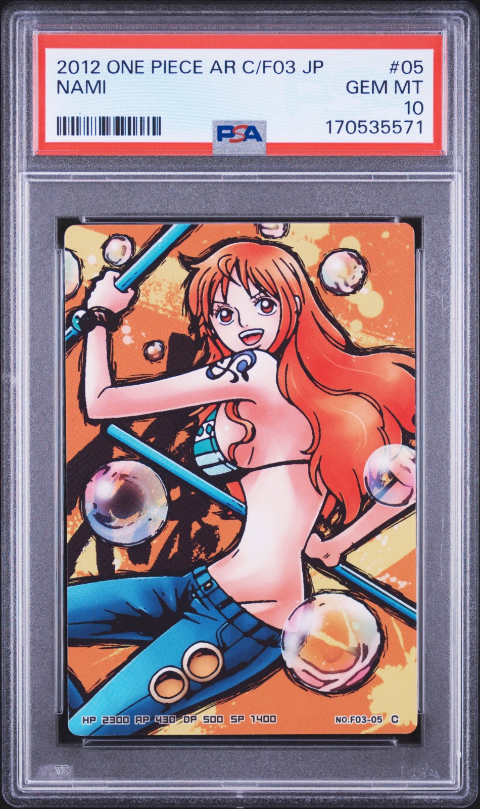 Nami - One Piece - AR Carddass - 2012 - PSA 10