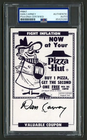 Vintage “Fight Inflation Now” Pizza Hut coupon. Signed by the founder Alan Carney; PSA/DNA authenticated autograph.