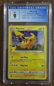 2021 Pokémon Black Star Promo SWSH039 Pikachu - General Mills Sequin Holo. CGC 9