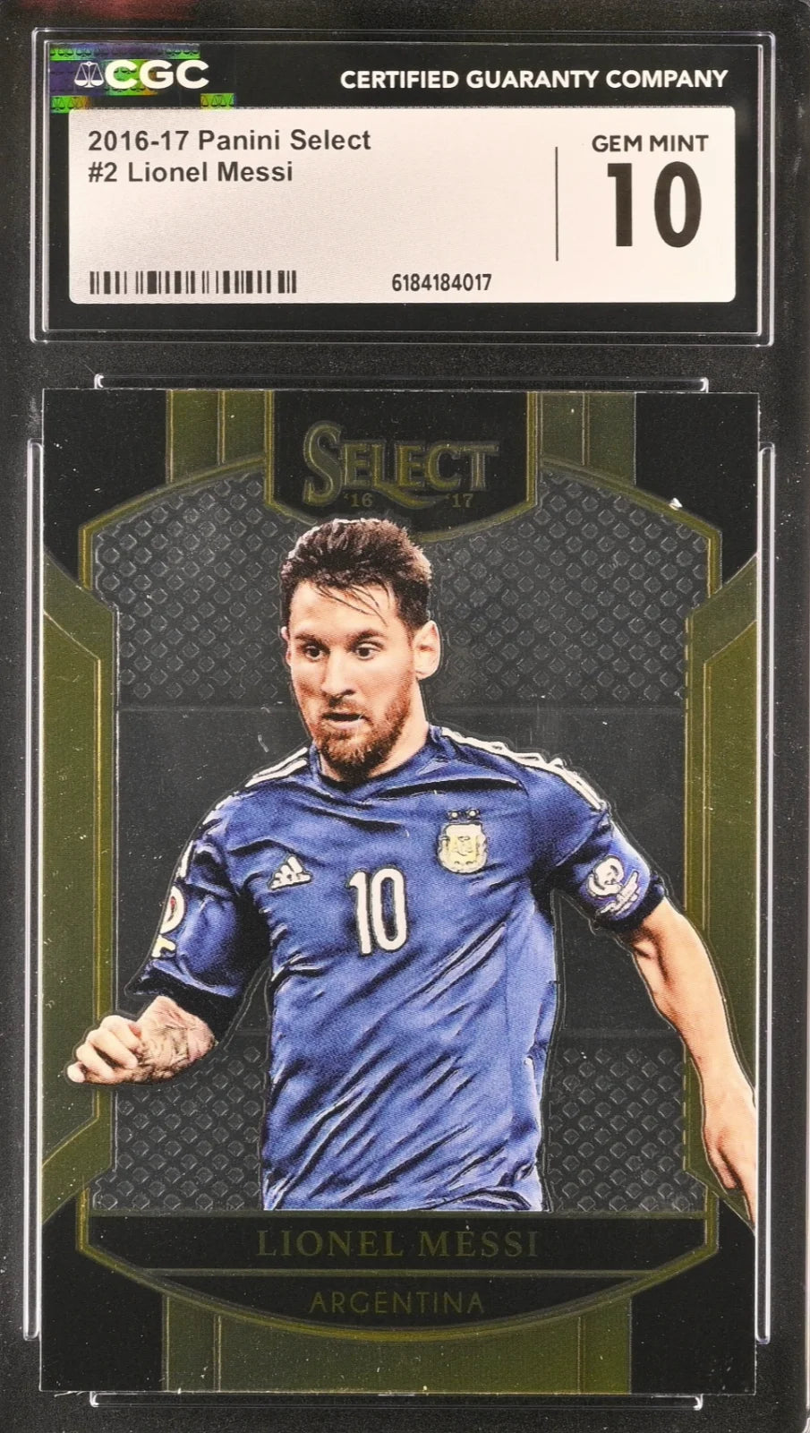Messi, #2, Panini, Argentina, 2016-17, CGC 10