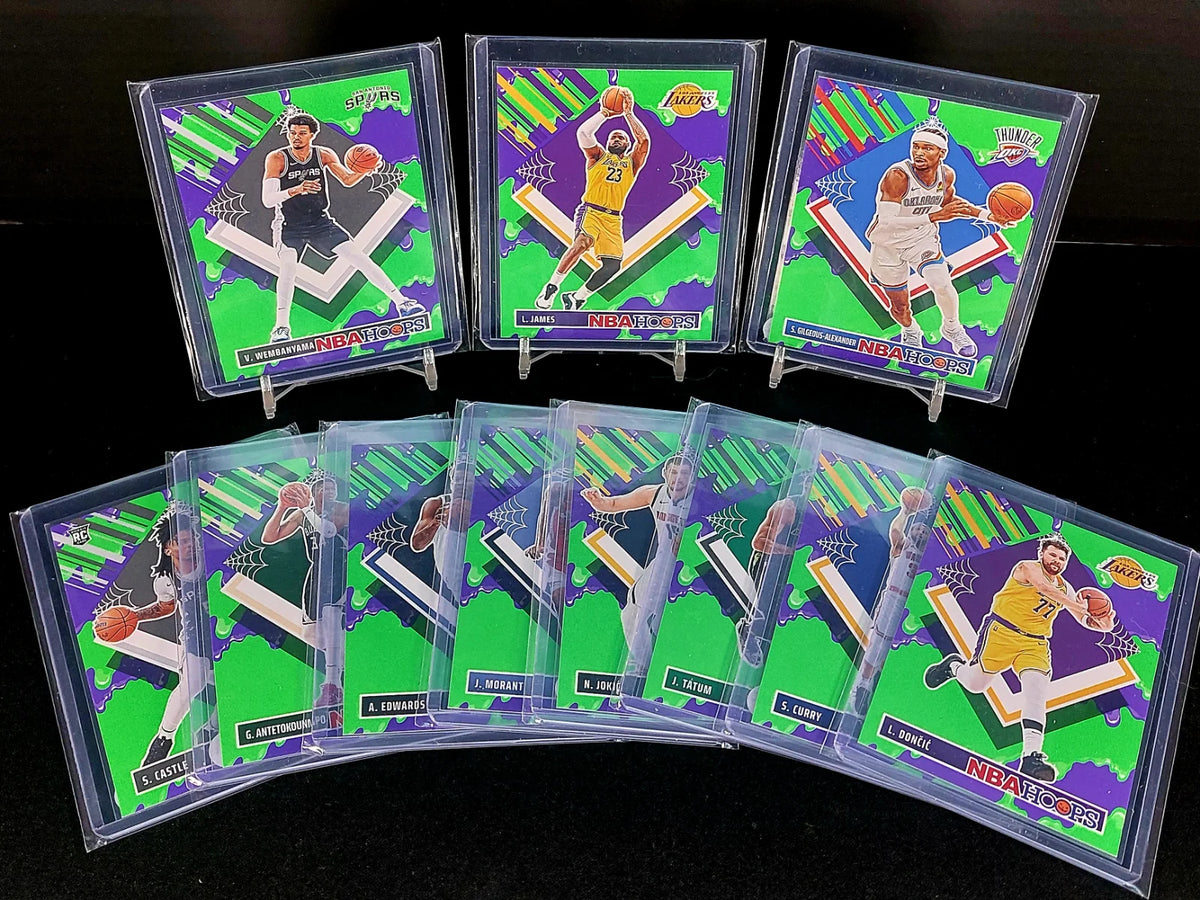 11 CARD NBA SUPERSTAR BUNDLE - 2024-25 Panini Haunted Hoops, Spooky Green Slime Parallel
