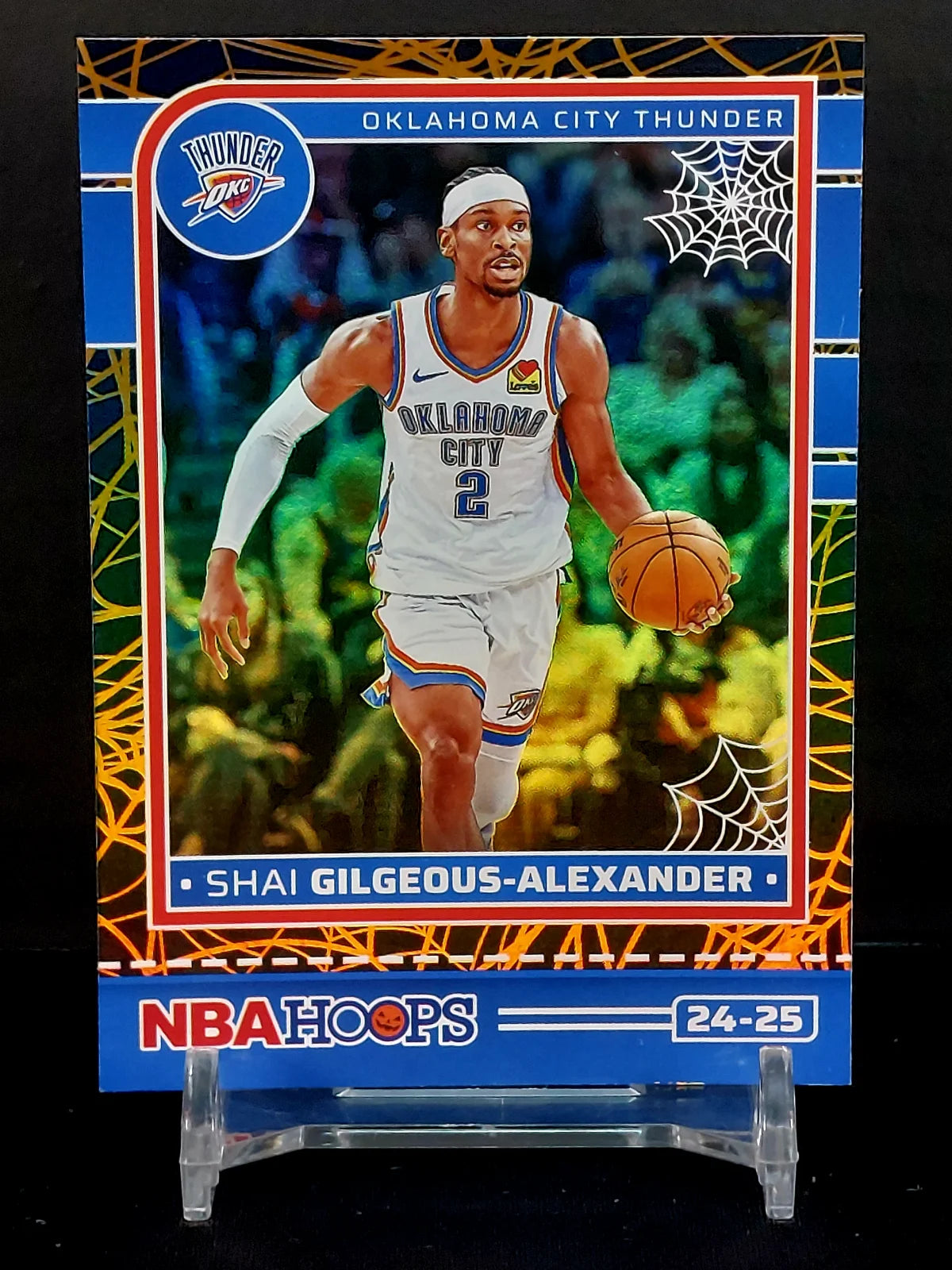 SHAI GILGEOUS-ALEXANDER 4 CARD BUNDLE - 2024-25 Panini Haunted Hoops, Holo Webs (SP), Slime Green, Orange Pumpkins, Base