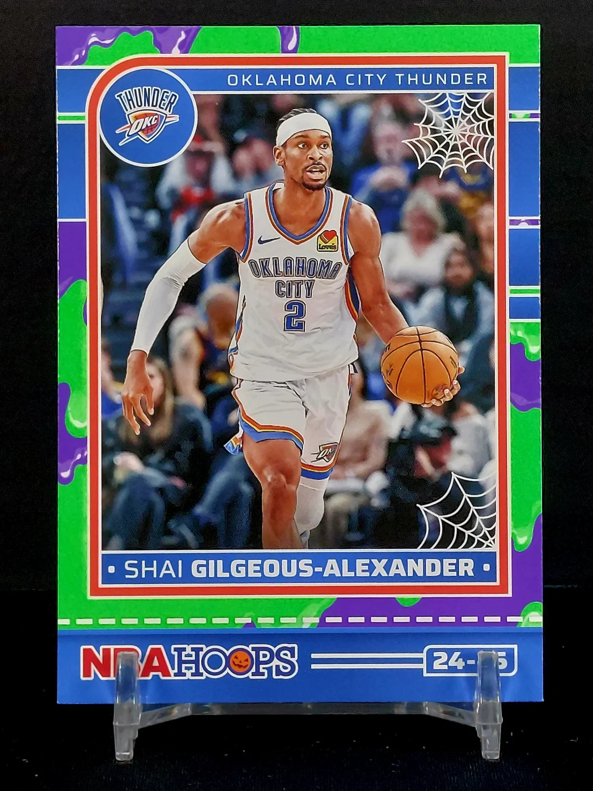 SHAI GILGEOUS-ALEXANDER 4 CARD BUNDLE - 2024-25 Panini Haunted Hoops, Holo Webs (SP), Slime Green, Orange Pumpkins, Base
