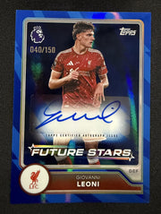 Giovanni Leoni Future Stars Auto Blue 040/150 – Topps Premier League Flagship 26/27