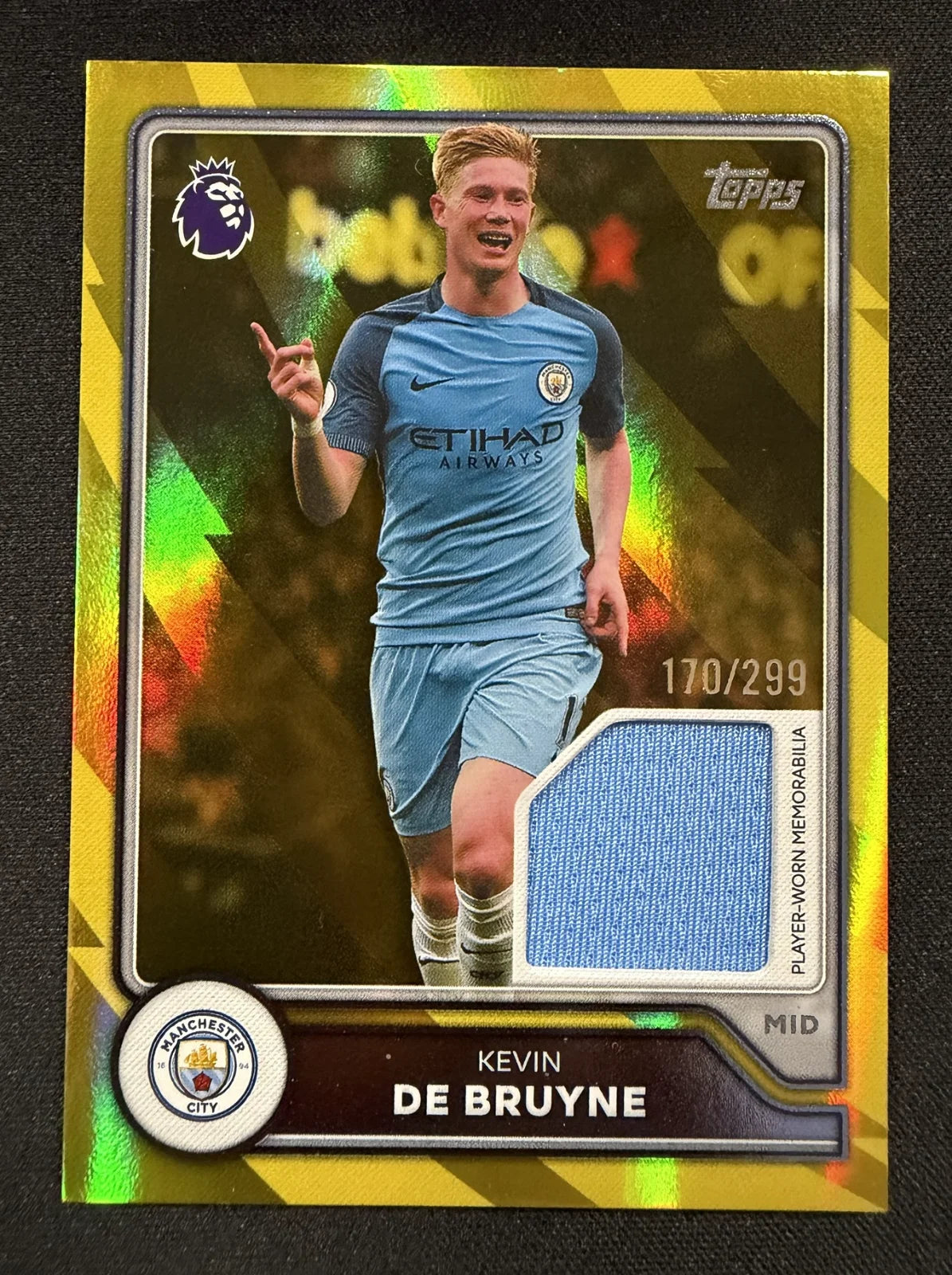 Kevin De Bruyne Base Relic Yellow 170/299 – Topps Premier League Flagship 26/27