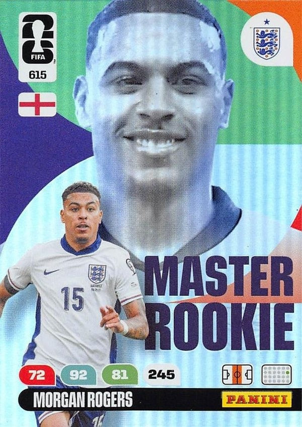 Panini Adrenalyn XL FIFA World Cup 2026 #615 Morgan Rogers – Master Rookies