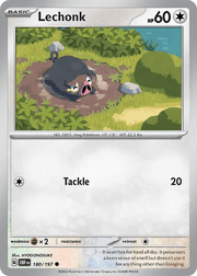 180/197 Lechonk - Reverse Holo - Obsidian Flames by Poké Zen DXB on MYNTED