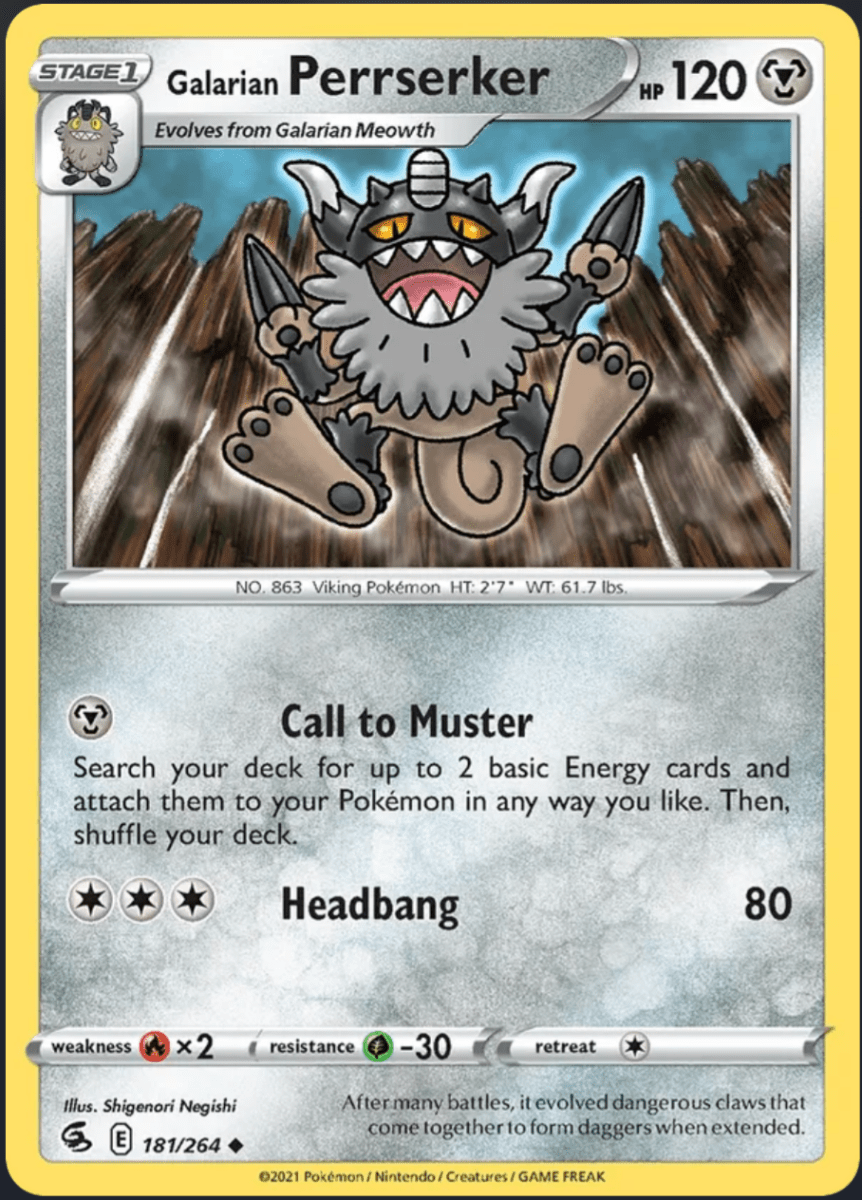 181/264 Galarian Perrserker - Fusion Strike by Poké Zen DXB on MYNTED