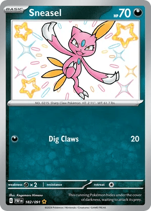 182/091 Sneasel - Paldean Fates by Poké Zen DXB on MYNTED