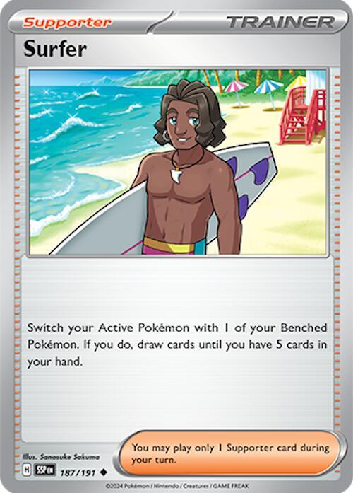 187/191 Surfer Reverse Holo Trainer Supporter · Surging Sparks (SSP) by PokeMarsi on MYNTED