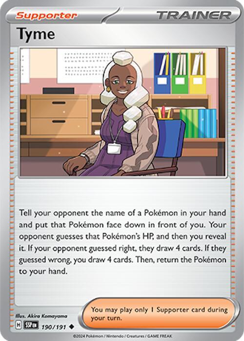 190/191 Tyme Normal Trainer Supporter · Surging Sparks (SSP) by PokeMarsi on MYNTED