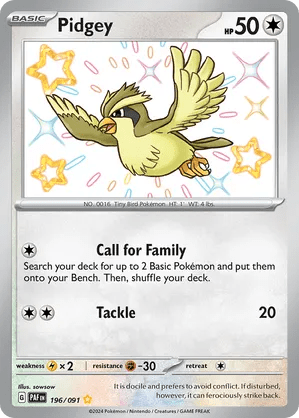 196/091 Pidgey - Paldean Fates by Poké Zen DXB on MYNTED