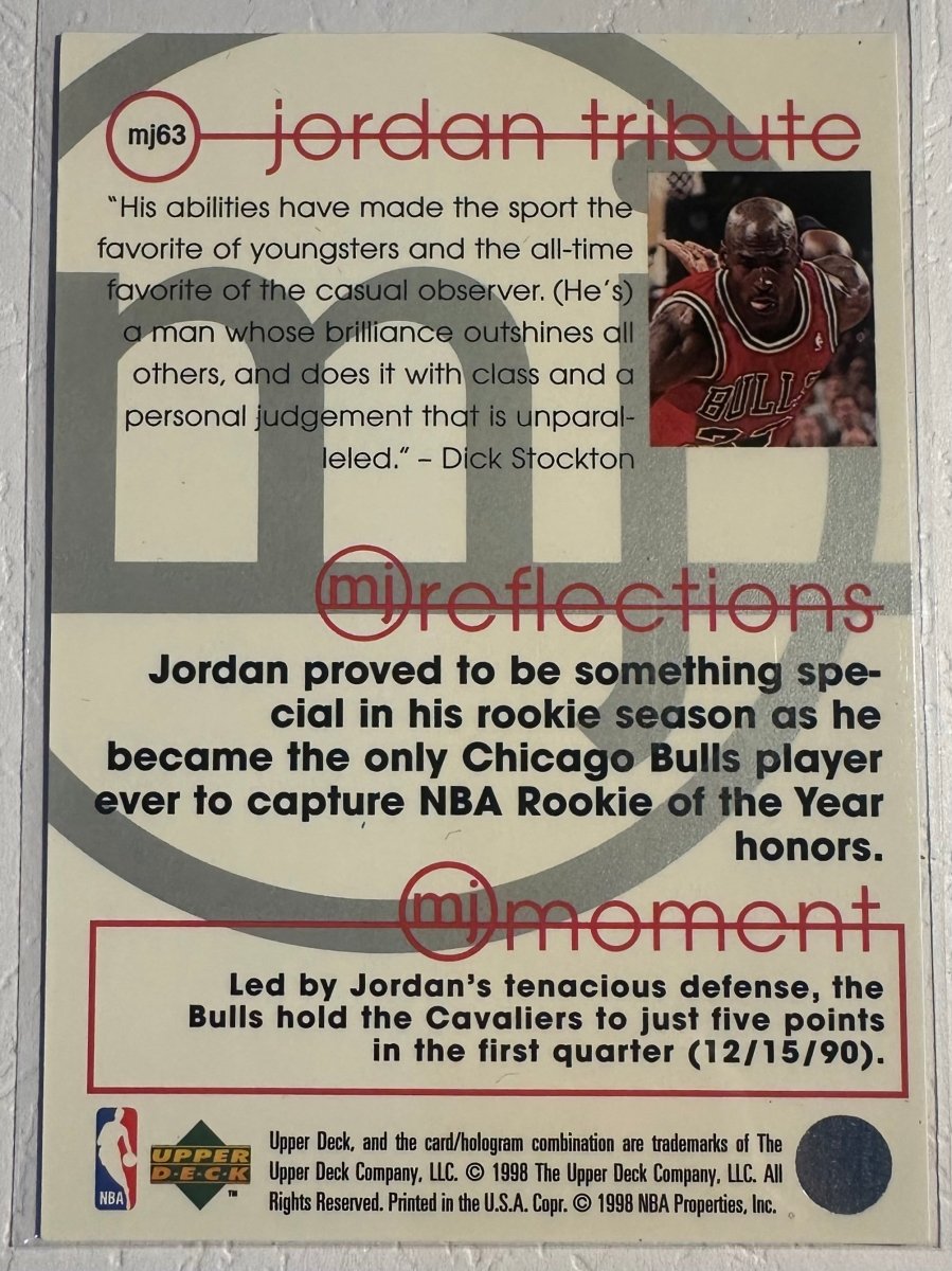 1997 - 98 Upper Deck Michael Jordan Tribute MJ63 by Coolectibles on MYNTED